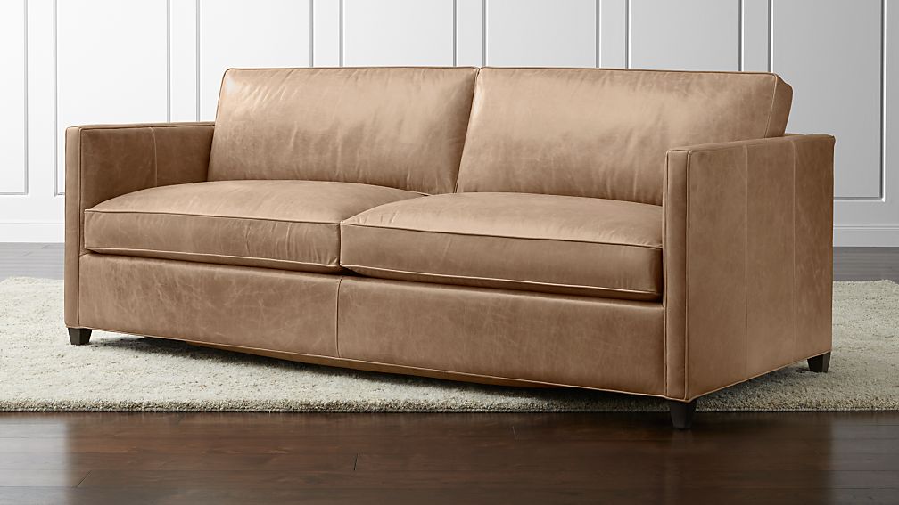 Dryden Leather Queen Sleeper Sofa with Air Mattress + Reviews | Crate and  Barrel
