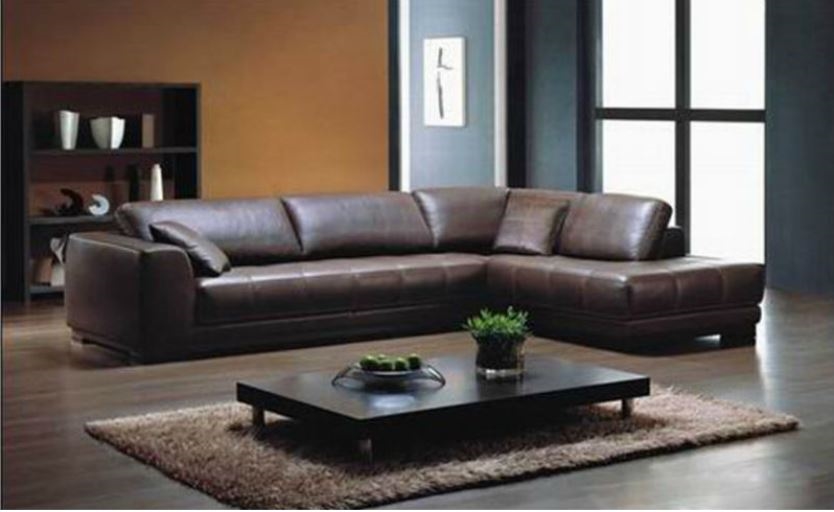 Large L shaped sectional sofa, Brown sectional sofa, brown leather sectional,  brown leather