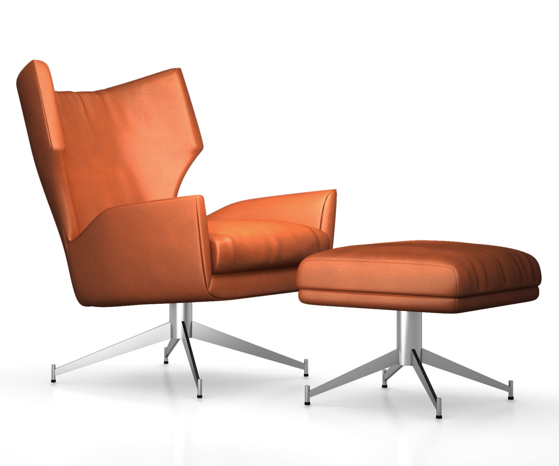 hemming leather swivel armchair by west elm 3d model max obj mtl tga 1