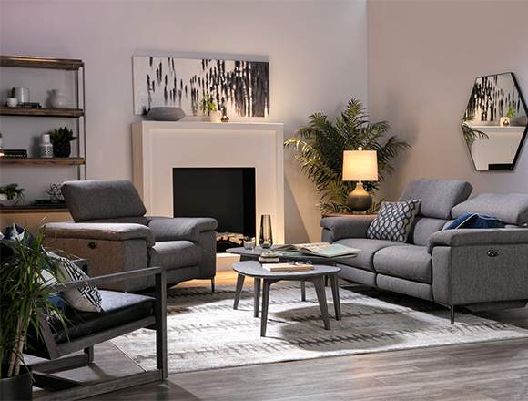 modern Living Room with Talin Power Reclining Sofa W/Usb