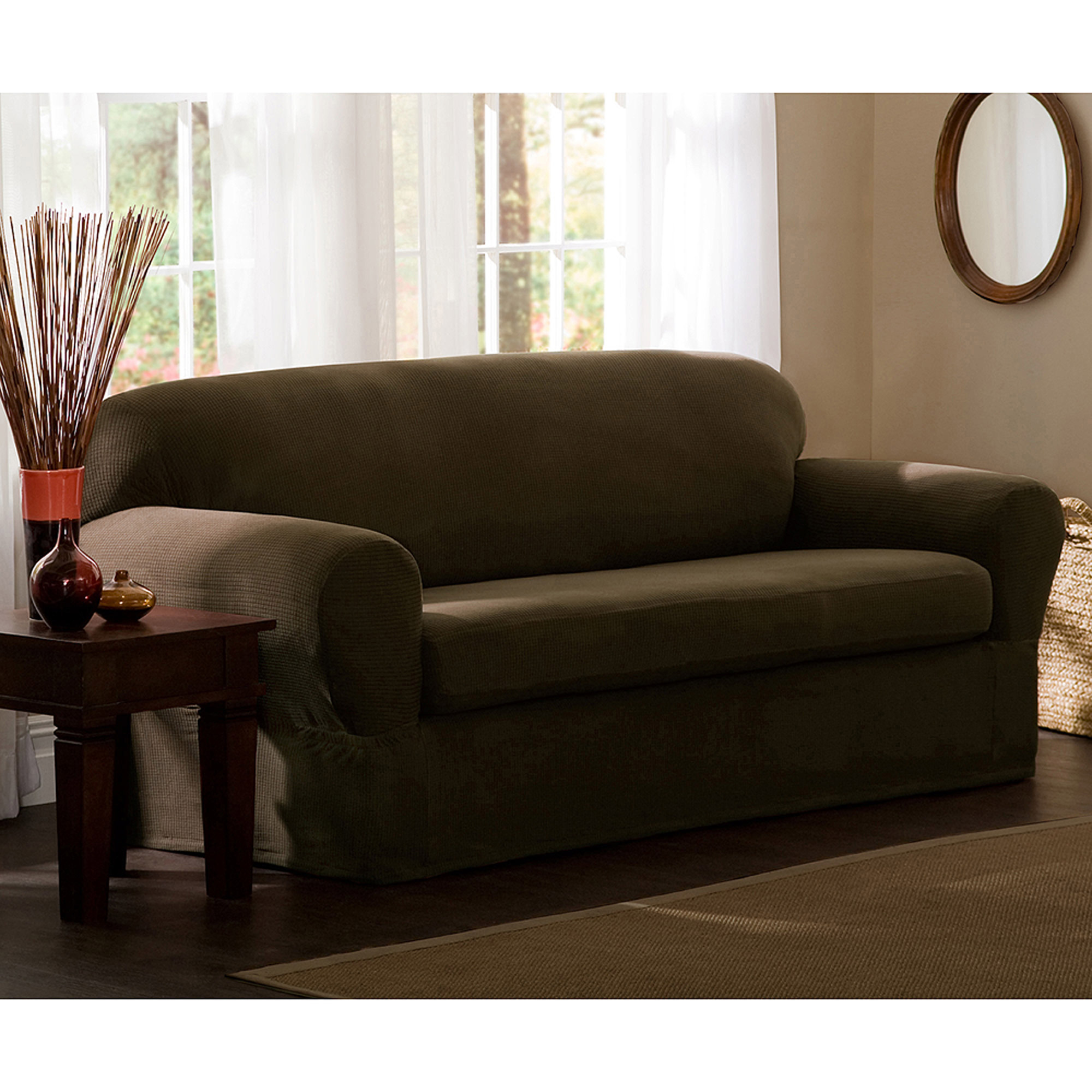 Maytex Stretch Reeves 2 Piece Loveseat Furniture Cover Slipcover -  Traveller Location