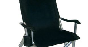 World Outdoor Products NEW RUSTPROOF DESIGN Luxury BLACK Lightweight  Aluminum Folding LAWN CHAIR Featuring Washable,