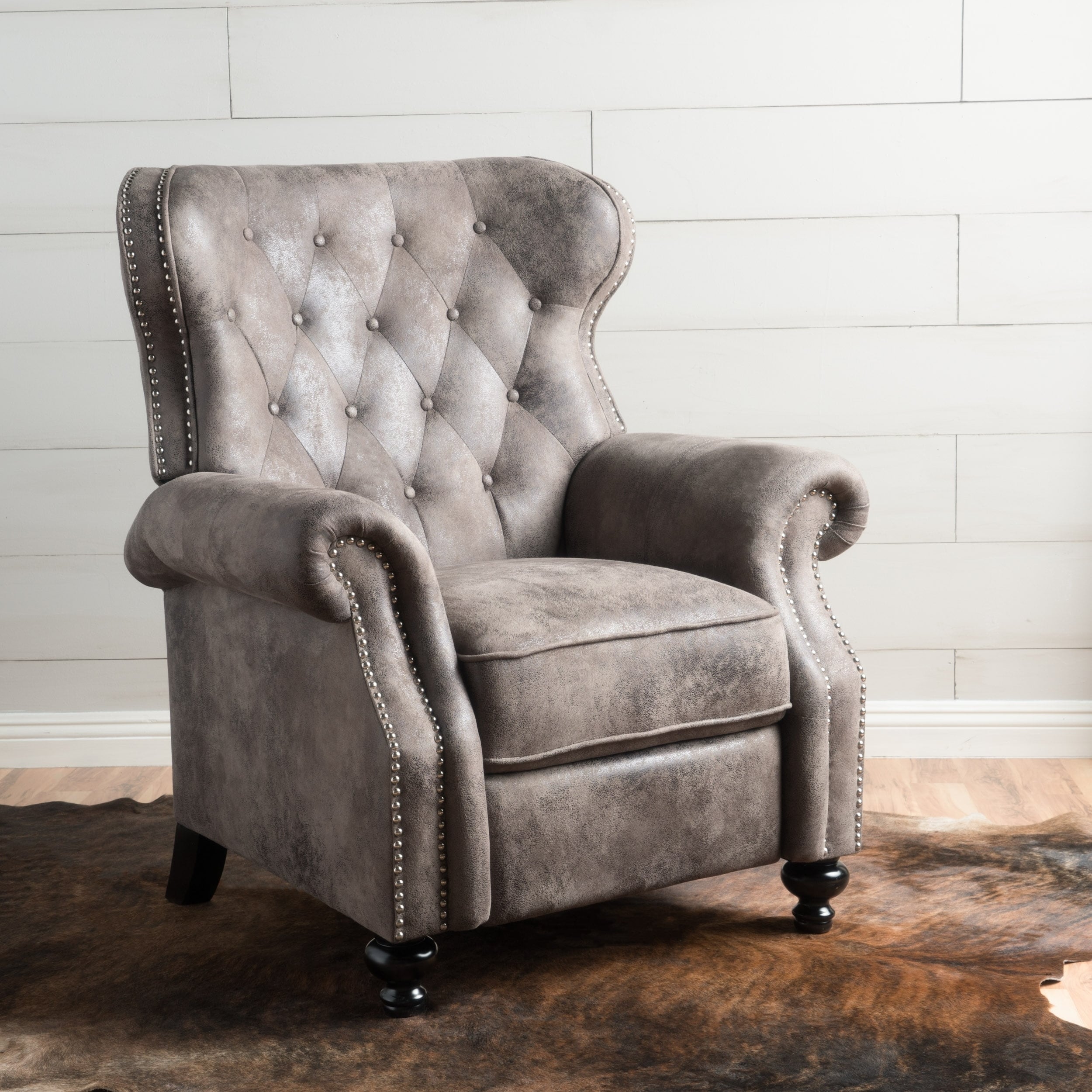 Shop Walder Tufted Microfiber Recliner Club Chair by Christopher Knight  Home - On Sale - Free Shipping Today - Overstock - 15279318