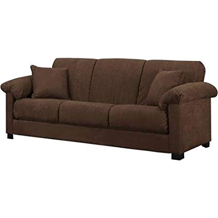 Montero Microfiber Convert-A-Couch Sofa Bed, Dark Brown