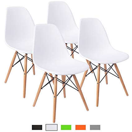 Furmax Pre Assembled Modern Style Dining Chair Mid Century White Modern DSW  Chair, Shell Lounge