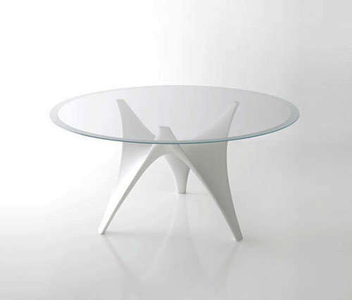 Modern Round Glass Dining Table by Molteni u2013 Arc