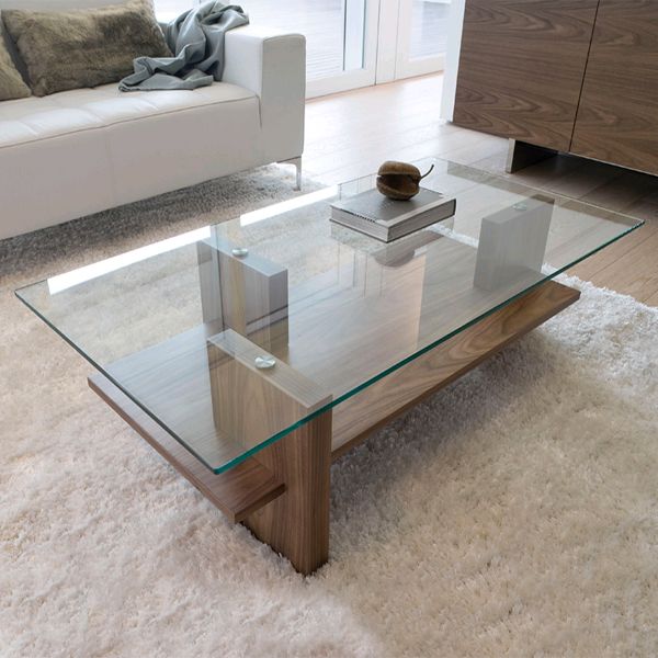 A Great Example Of Modern Glass Wood Coffee Table The Design Is