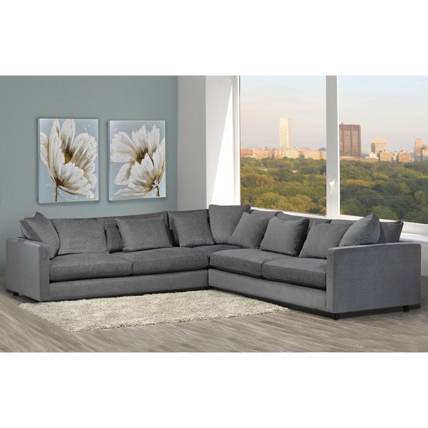 Shop Made to Order Modern Lounge Down Filled Grey Fabric Sectional Sofa -  Free Shipping Today - Overstock - 13787060