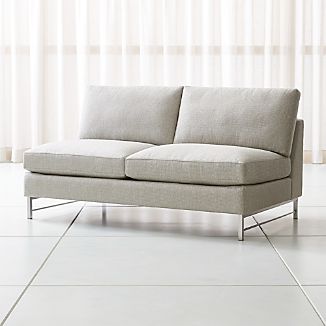 Tyson Armless Loveseat with Stainless Steel Base
