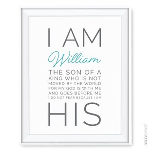 Personalized Religious I am His Nursery Wall Art