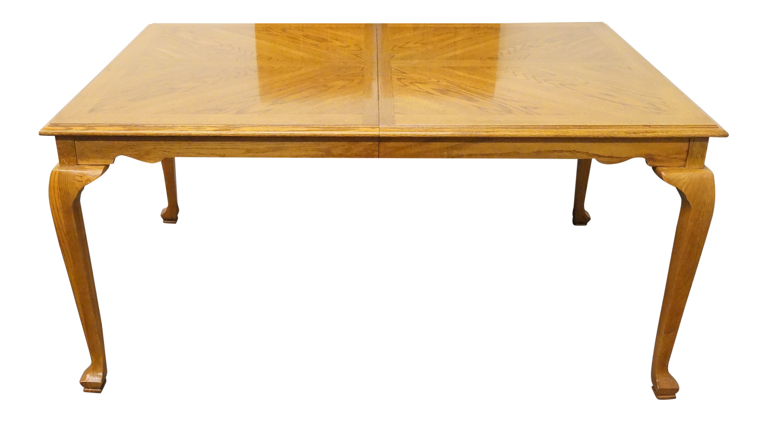 20th Century Traditional American Drew Bookmatched Oak Dining Table