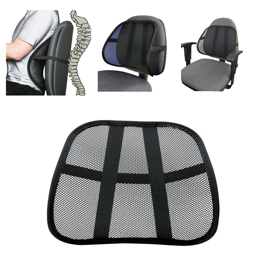 Cool Vent Cushion Mesh Back Lumbar Support New Car Office Chair Truck Seat  Black - Traveller Location