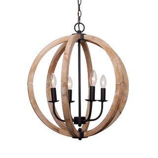 Shop Antique 4-Light Distressed Wood Orb Chandelier - Free Shipping Today -  Overstock - 20577238