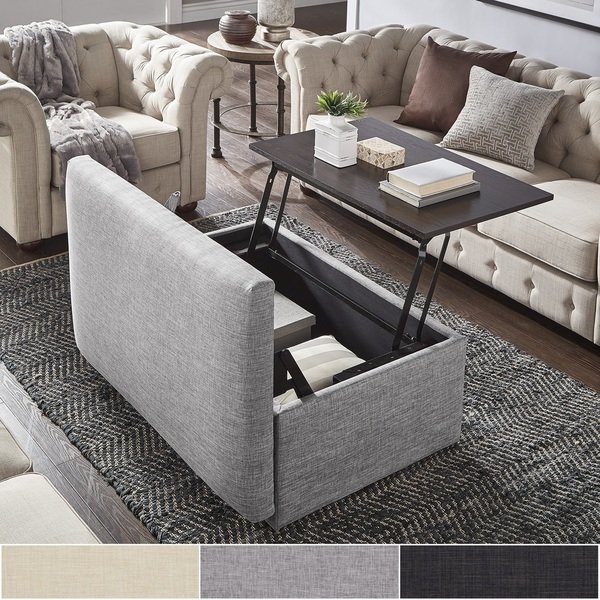 Shop Landen Lift Top Upholstered Storage Ottoman Coffee Table by iNSPIRE Q  Artisan - On Sale - Free Shipping Today - Overstock - 22377961