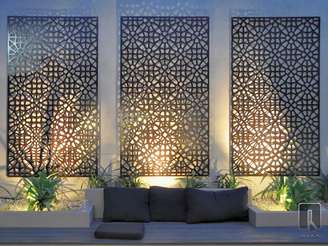 The Grail Outdoor Wall Art is a contemporary take on a classic Moroccan  design. This design can be given a rustic patina when made with Corten  Steel,