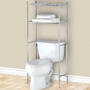 Image Unavailable. Image not available for. Colour: Chrome Over Toilet  Storage Unit