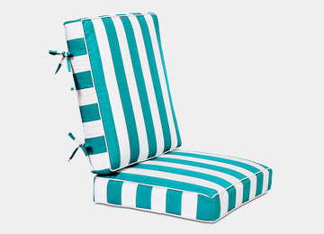 Striped. Floral Patio Lounge Chair Cushion