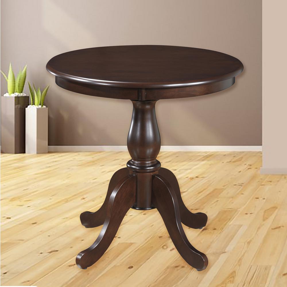 Round Pedestal Dining Table in Espresso-3030T-ESP - The Home Depot