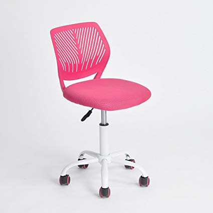 Traveller Location: Pink Office Task Adjustable Desk Chair Mid Back Home Children  Study Chair: Kitchen & Dining