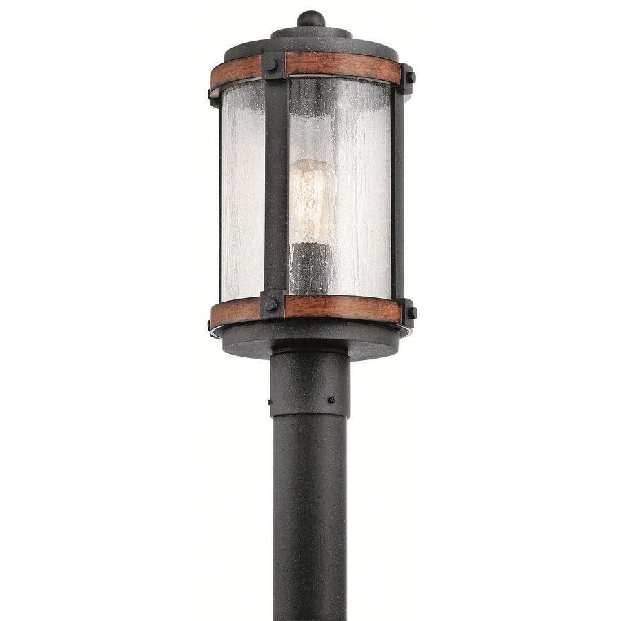 Kichler Barrington 17.75-in H Distressed Black And Wood Post Light