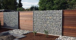 Impressive Wood And Rock Modern Privacy Fence Ideas