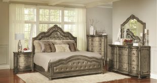 Traditional Platinum Gold 4 Piece Queen Bedroom Set - Seville | RC Willey  Furniture Store