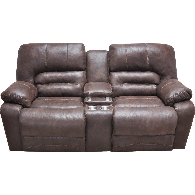 Chocolate Brown Microfiber Power Reclining Loveseat - Legacy | RC Willey  Furniture Store
