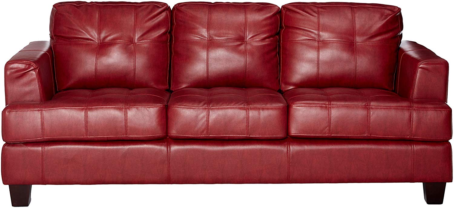 cushions to match red leather sofa