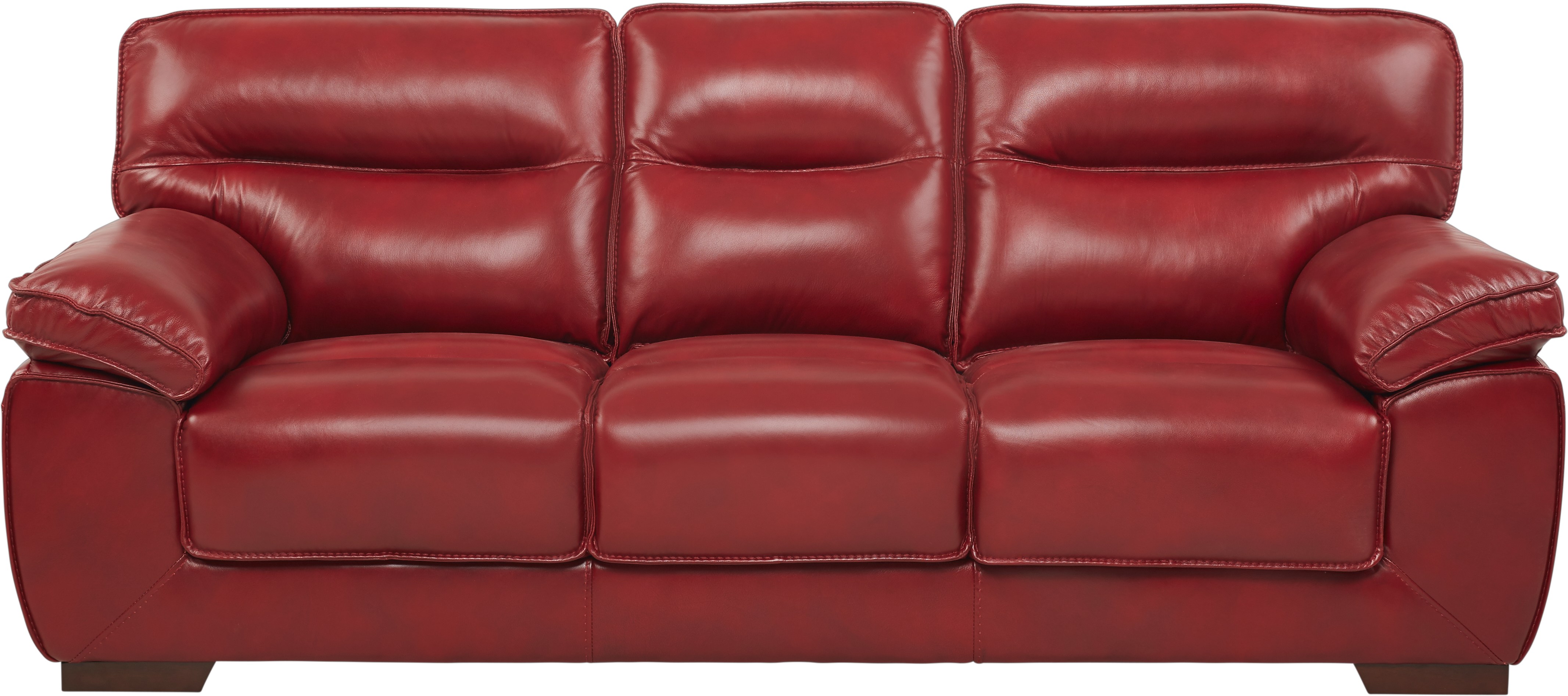 directional sofa leather red