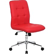 Boss Modern Fabric Executive Office Chair, Armless, Red (B330-RD)
