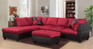 Master Furniture Living Room Two-tone red sectional sofa. 2327 at The  Furniture Mall
