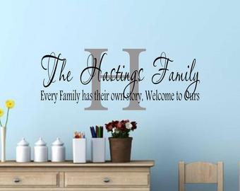 Personalized Family Name Wall Decal-Family Wall Sign-Wall Decal Quotes-Removable  Wall Decal-Apartment Decor-Wall Vinyl Decal-Custom Wall Dec