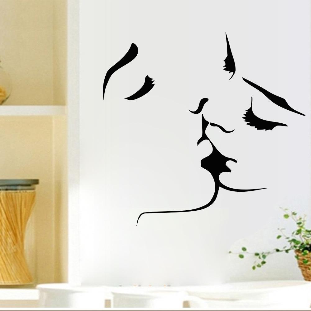 Romantic Lovers Kissing Wall Decals Living Room Bedroom Removable Wall  Stickers Murals