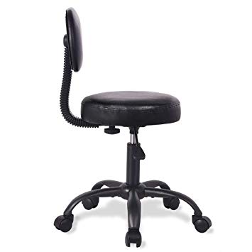 UREST Stool Chair Rolling Adjustable Swivel Office Desk Chair with Back and  Wheels for Home,