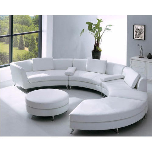 White Round Sofa Set