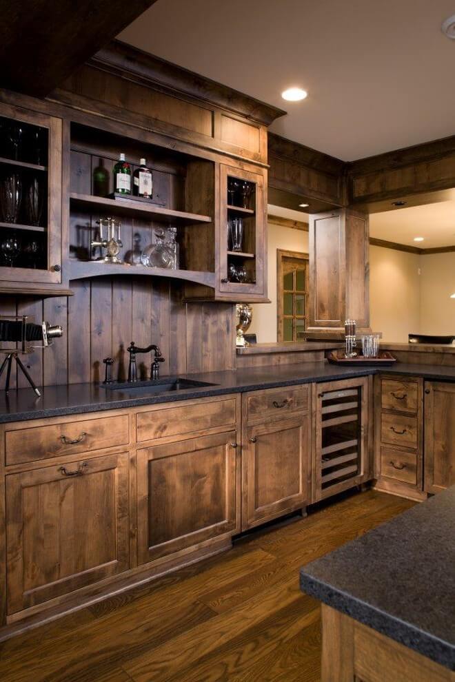Cabin In The Wood-Paneled Kitchen