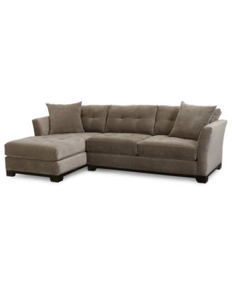 Elliot Fabric Microfiber 2-Pc. Chaise Sectional Sofa, Created for