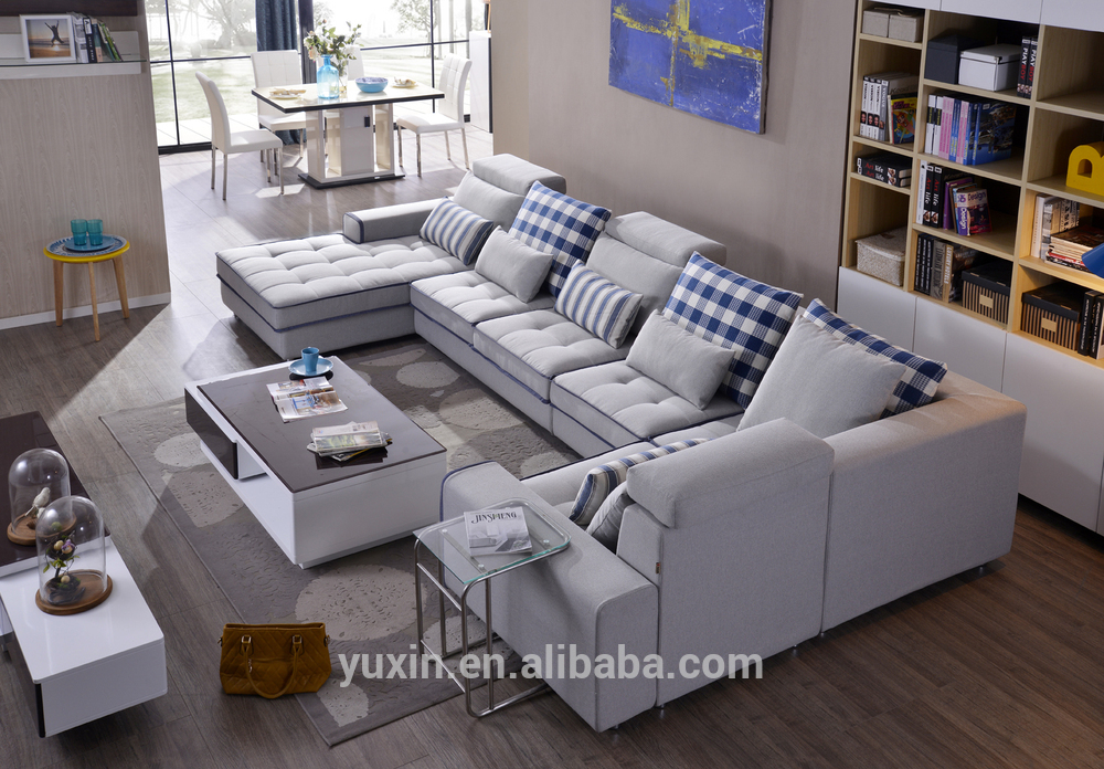 blue modern living room sofas/sectional corner sofa set from foshan  manufacturer