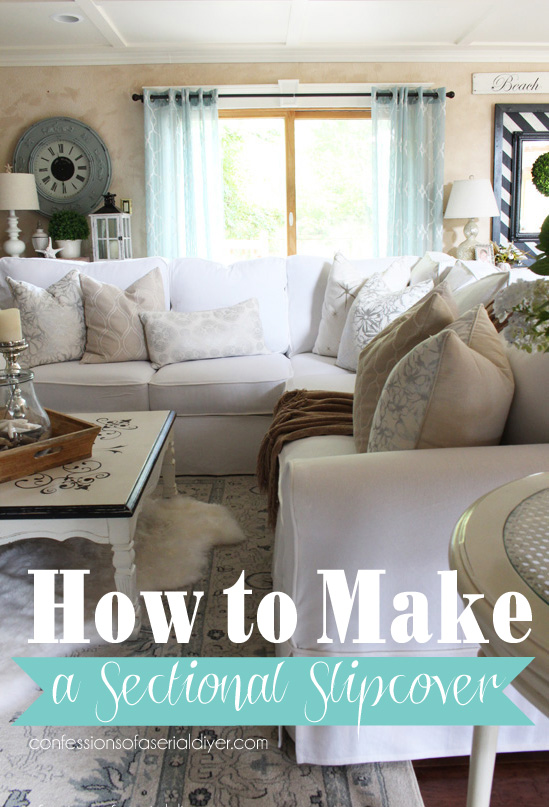 How to make a sectional slipcover, step-by-step with Confessions of a