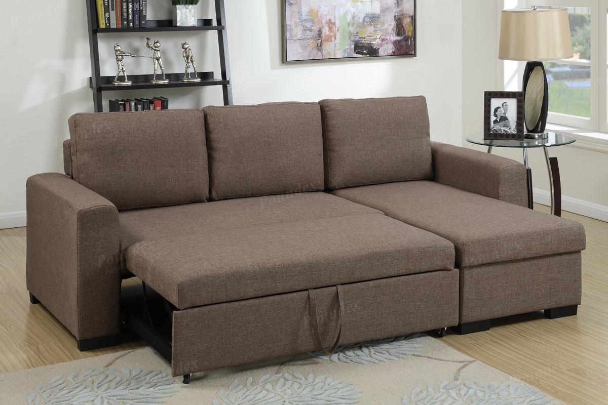 Brown Fabric Sectional Sofa Bed - Steal-A-Sofa Furniture Outlet Los Angeles  CA