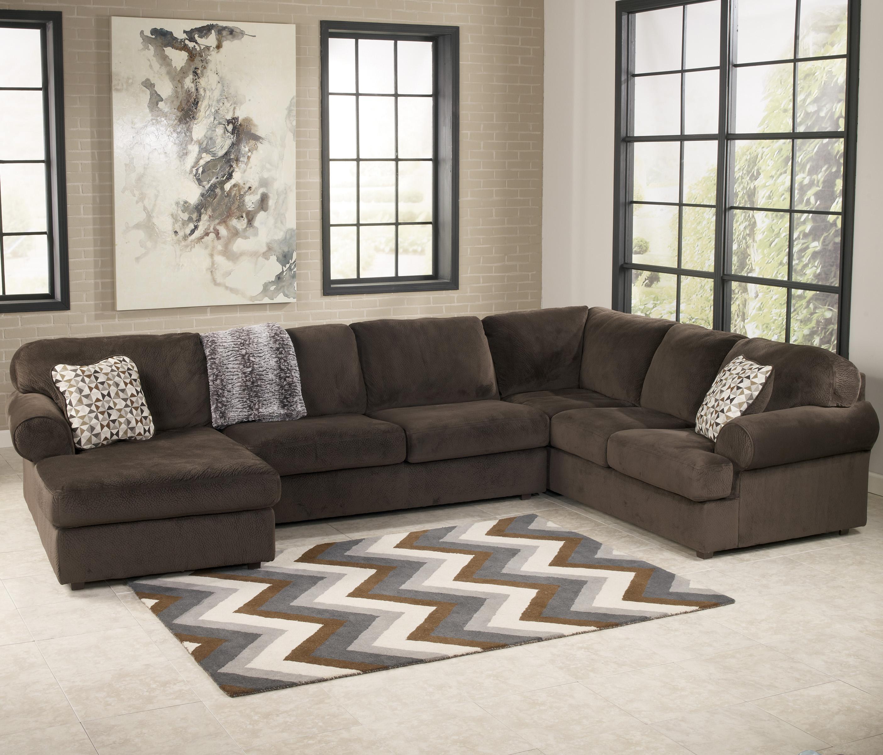 Jessa Place - Chocolate Casual Sectional Sofa with Left Chaise by Ashley  Signature Design