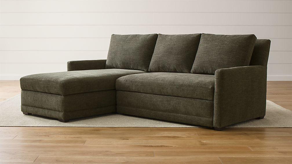Reston 2-Piece Left Arm Chaise Trundle Sleeper Sectional Sofa + Reviews |  Crate and Barrel