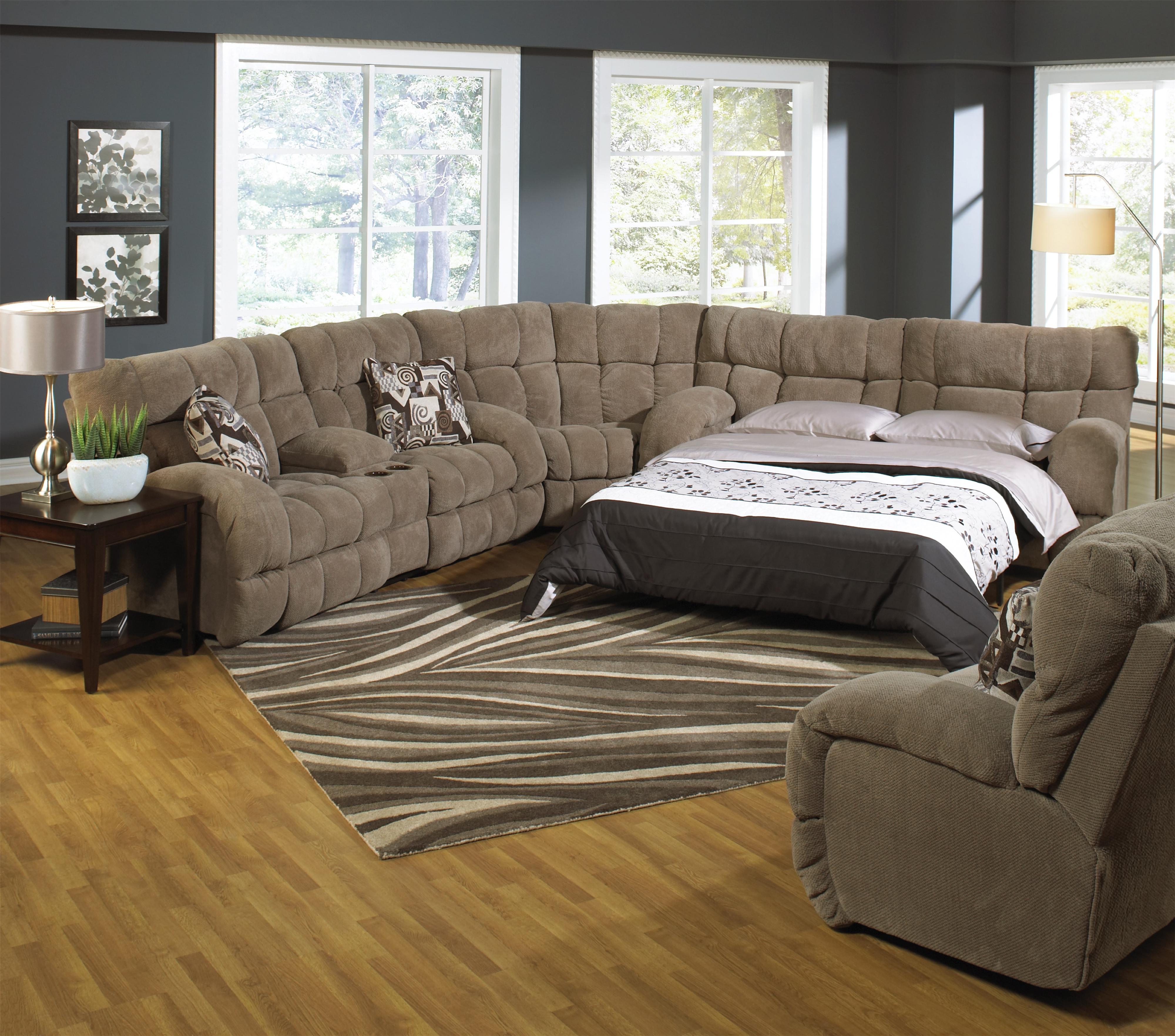 Reclining Sectional Sofa with Sleeper