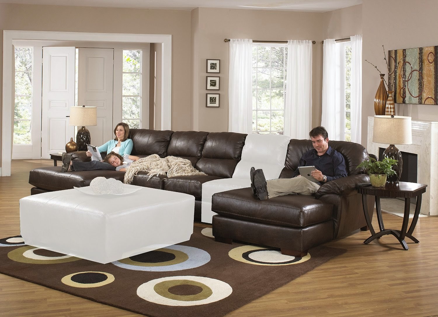 Sectional Reclining Sofas | Bonded Leather Sectional Sofa with Recliners | Recliner  Sectional Sofa