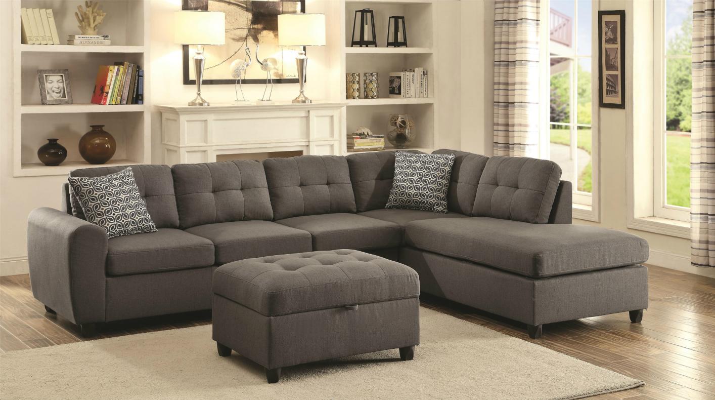 Stonenesse Grey Fabric Sectional Sofa - Steal-A-Sofa Furniture Outlet Los  Angeles CA