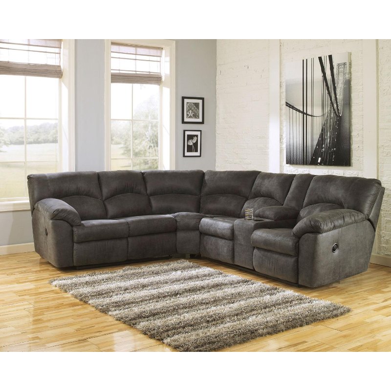 Gray 2 Piece Pewter Reclining Sectional Sofa - Tambo | RC Willey Furniture  Store