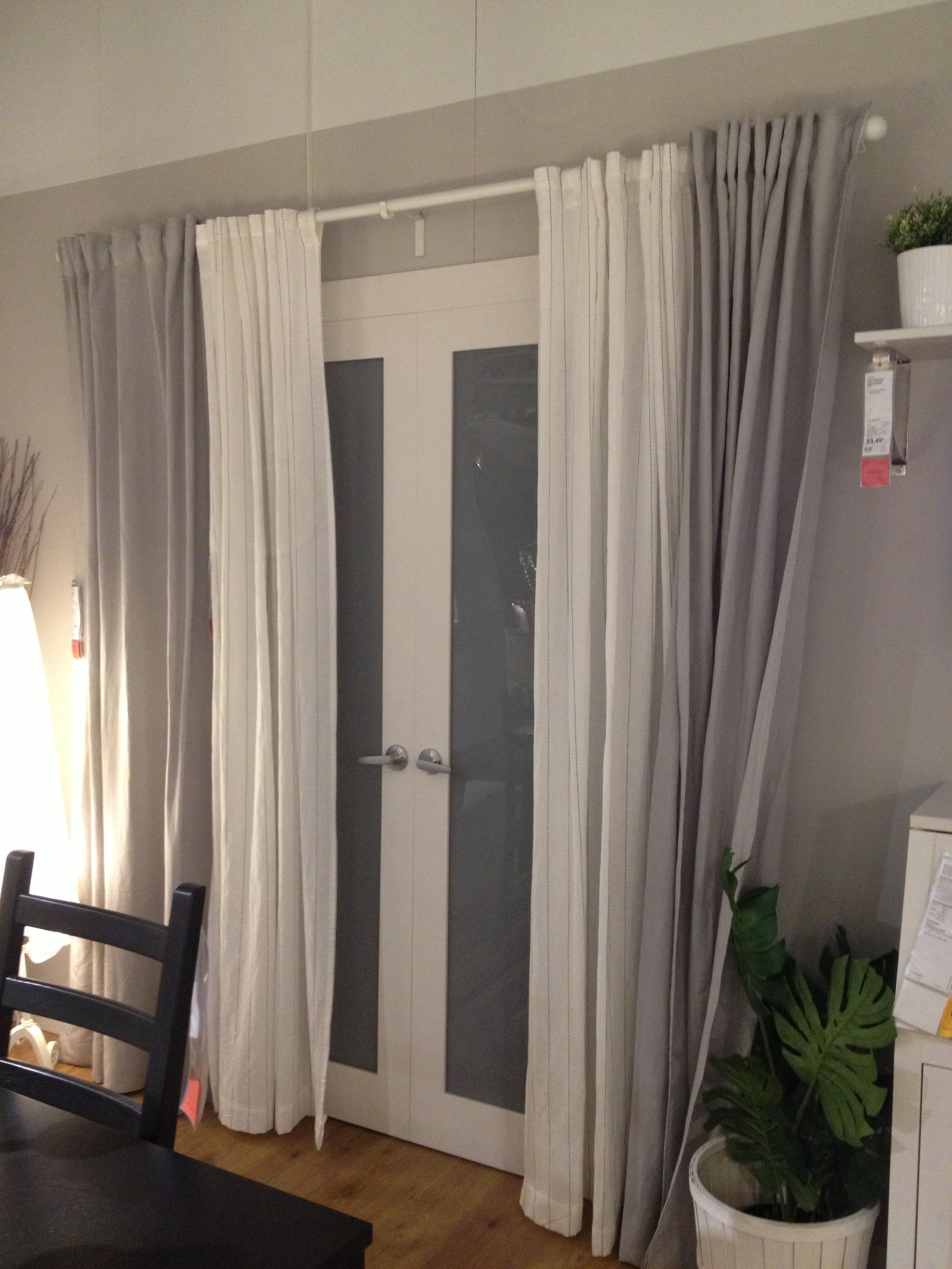 Back/patio door curtains -let sunlight in during the day -keep people from  looking in at night!