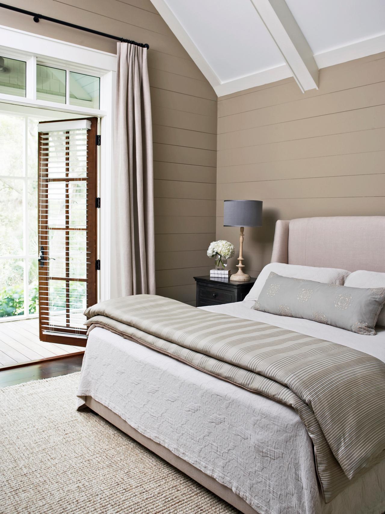 Small Neutral Bedroom With French Door