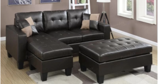 Space-saving leather sectional sofa