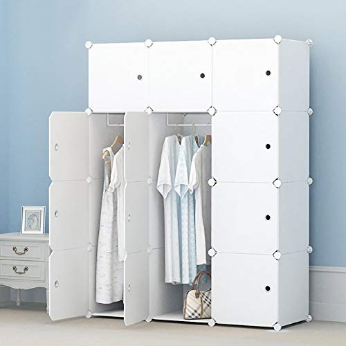 PREMAG Portable Wardrobe for Hanging Clothes, Combination Armoire, Modular  Cabinet for Space Saving,